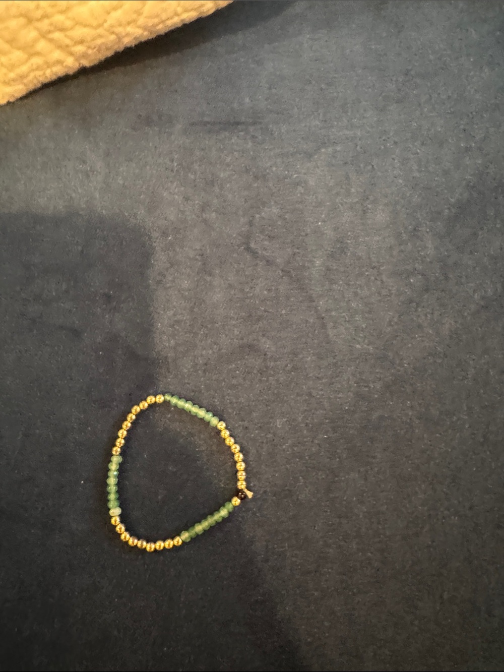 Gold and Green Beaded Stretch Bracelet - Women Jewelry